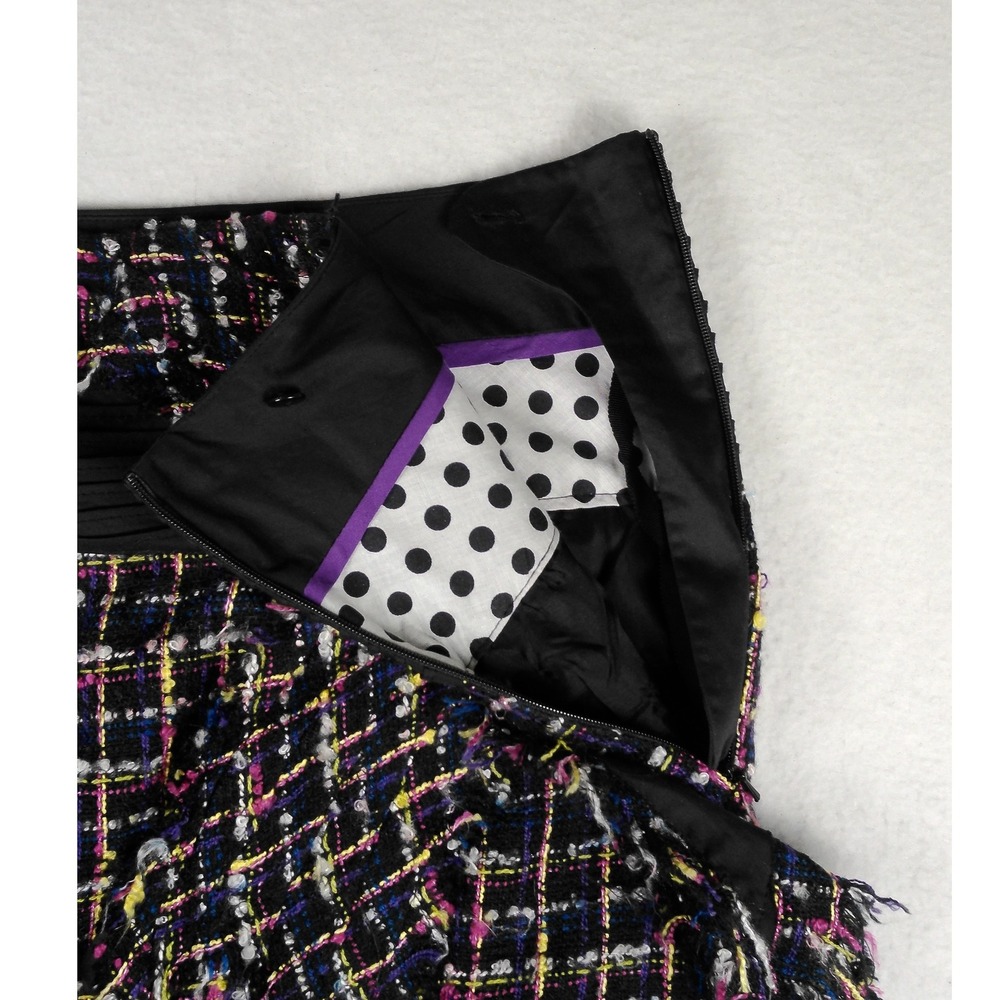 Anthropologie‎ Taikonhu Academia Tweed Bow Pencil Skirt Multicolor Size 4 - Picture 3 of 7